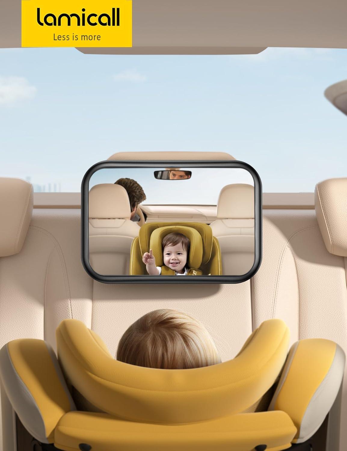 imageLamicall Baby Car Mirror for Backseat  2025 Safest Triangle Hook Clip Acrylic Car Seat Mirror for Rear Facing 360 Rotation ampamp Wide Clear View 3S Quick Install Newborn Baby Essentials Accessories128