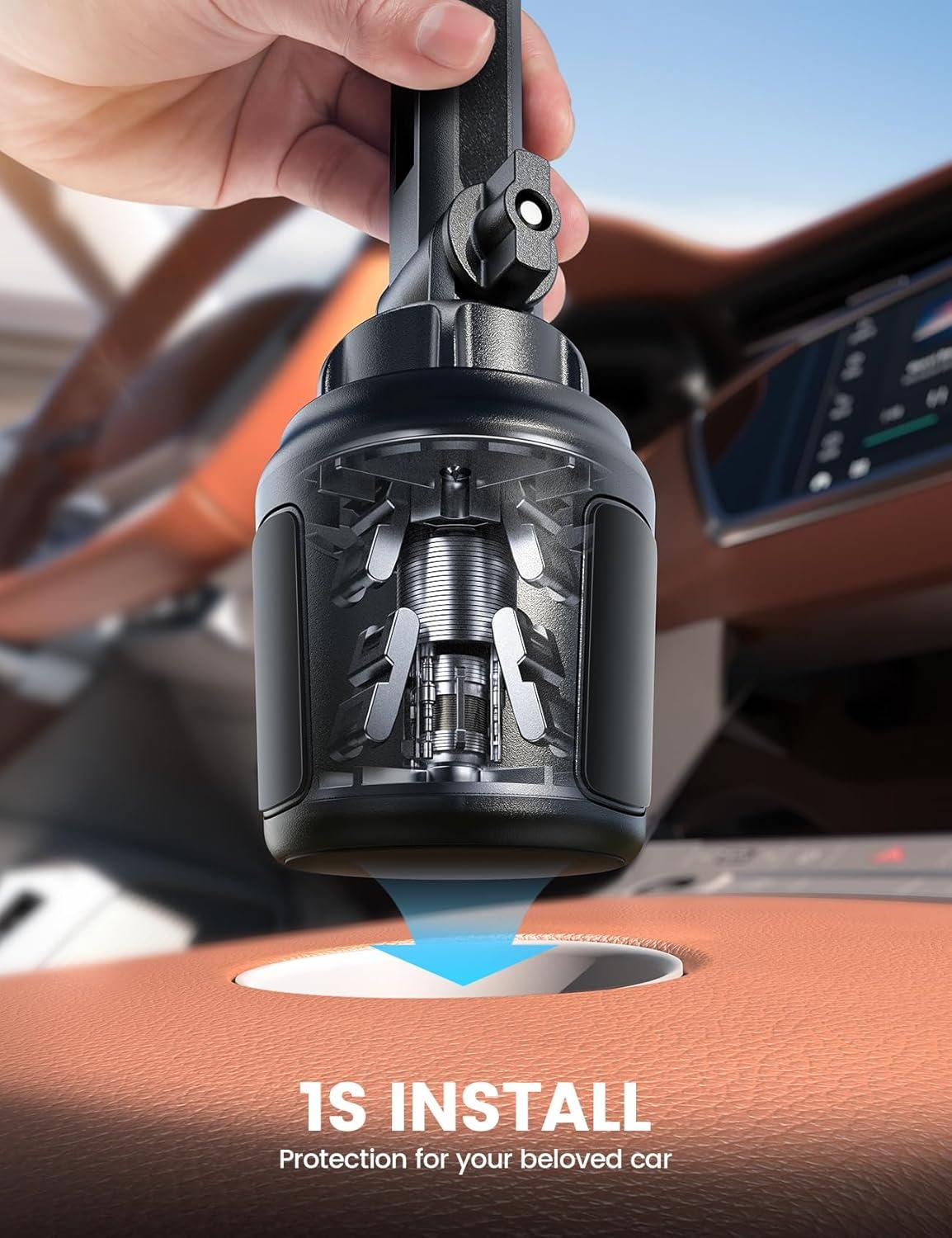imageLamicall Cup Phone Holders for Your Car Thick Cases Friendly Universal Adjustable Car Cell Phone Mount for Truck Golf Cart iPhone 16 Galaxy S25 Ultra and All 4quot7quot SmartphonesNEW Upgraded  Lucite black