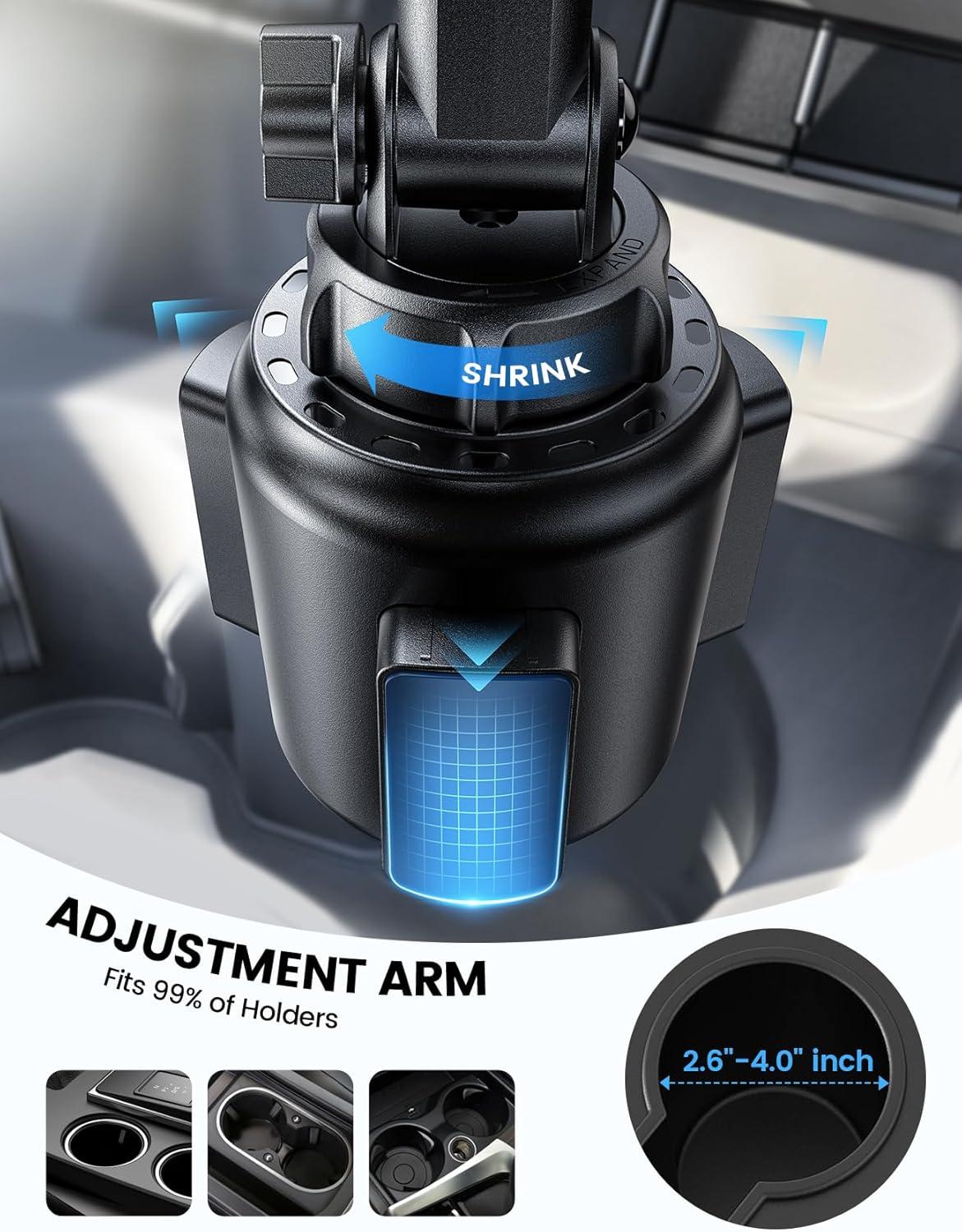 imageLamicall Cup Phone Holders for Your Car Thick Cases Friendly Universal Adjustable Car Cell Phone Mount for Truck Golf Cart iPhone 16 Galaxy S25 Ultra and All 4quot7quot SmartphonesNEW Upgraded  Lucite black