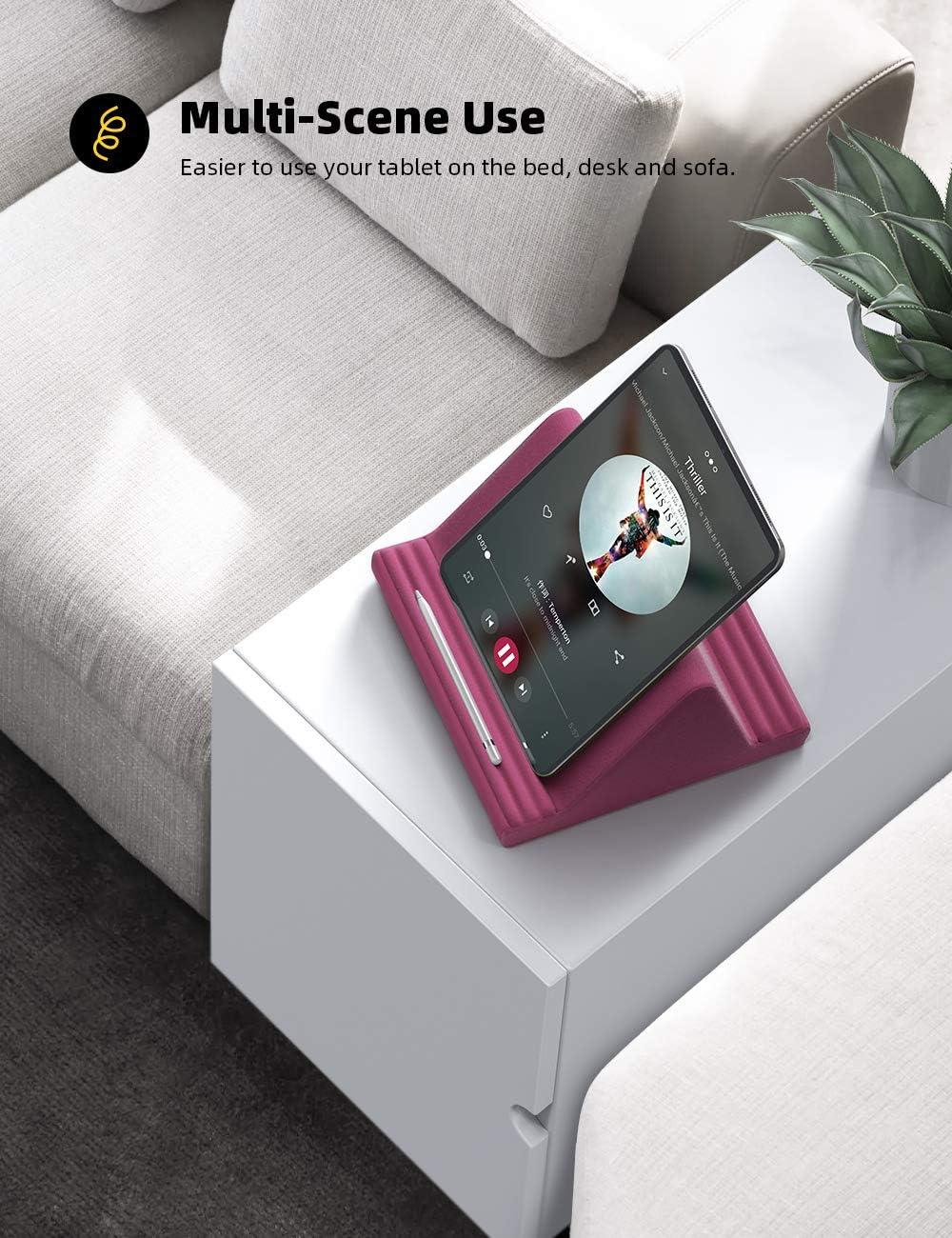 imageLamicall Tablet Pillow Stand Pillow Soft Pad for Lap  Tablet Holder Dock for Bed with 6 Viewing Angles for iPad Pro 97 105 11 129 Air Mini 4 3 Kindle Galaxy Tab EReader Purplish RedPurplish Red