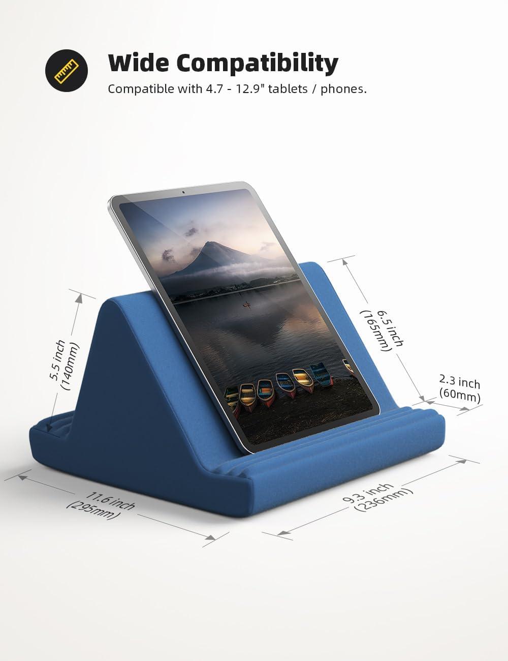imageLamicall Tablet Pillow Stand Pillow Soft Pad for Lap  Tablet Holder Dock for Bed with 6 Viewing Angles for iPad Pro 97 105 11 129 Air Mini 4 3 Kindle Galaxy Tab EReader Purplish RedRoyal Blue
