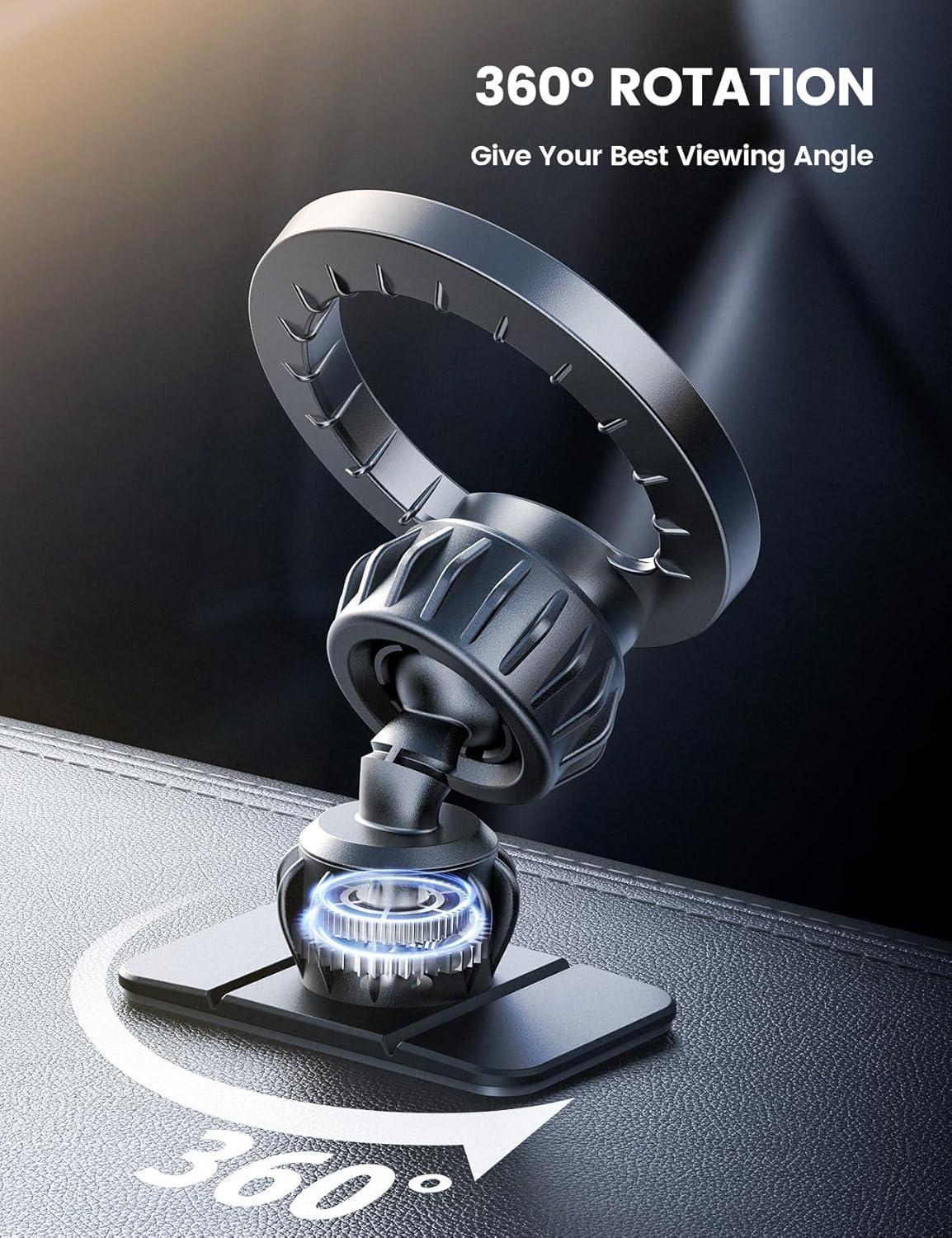 imageLamicall for Magsafe Car Mount  20X N55 Magnets Magnetic Phone Holder for Your Car Dashboard Vent Car Phone Holder for iPhone 16 All Smartphone fits Magsafe Phone caseBlack