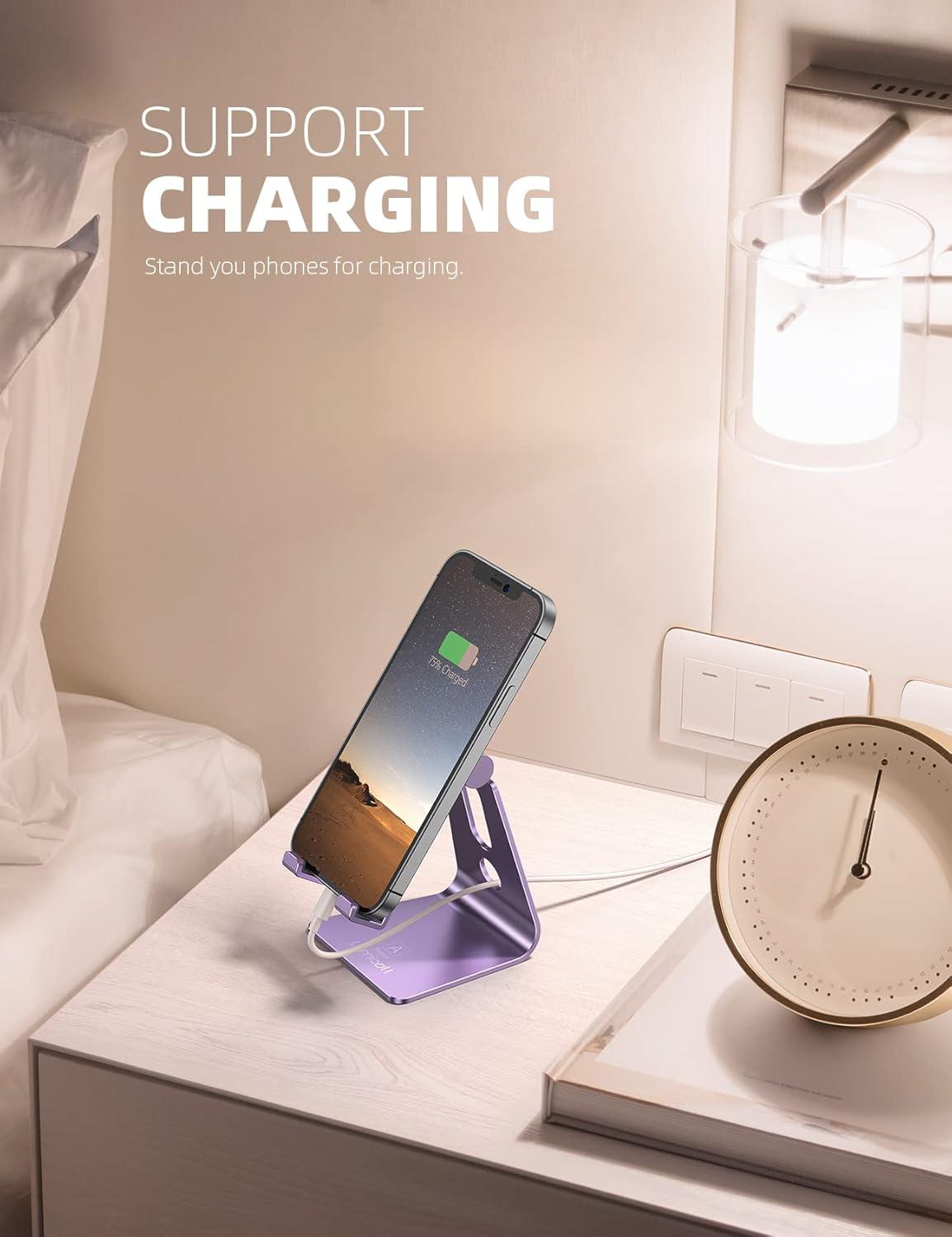 imageLamicall Adjustable Cell Phone Stand Desk Phone Holder Cradle Dock Compatible with iPhone 16 15 14 Plus Pro Pro Max 13 12 X XS48quot Phones Office Accessories All Android Smartphone Blackpurple