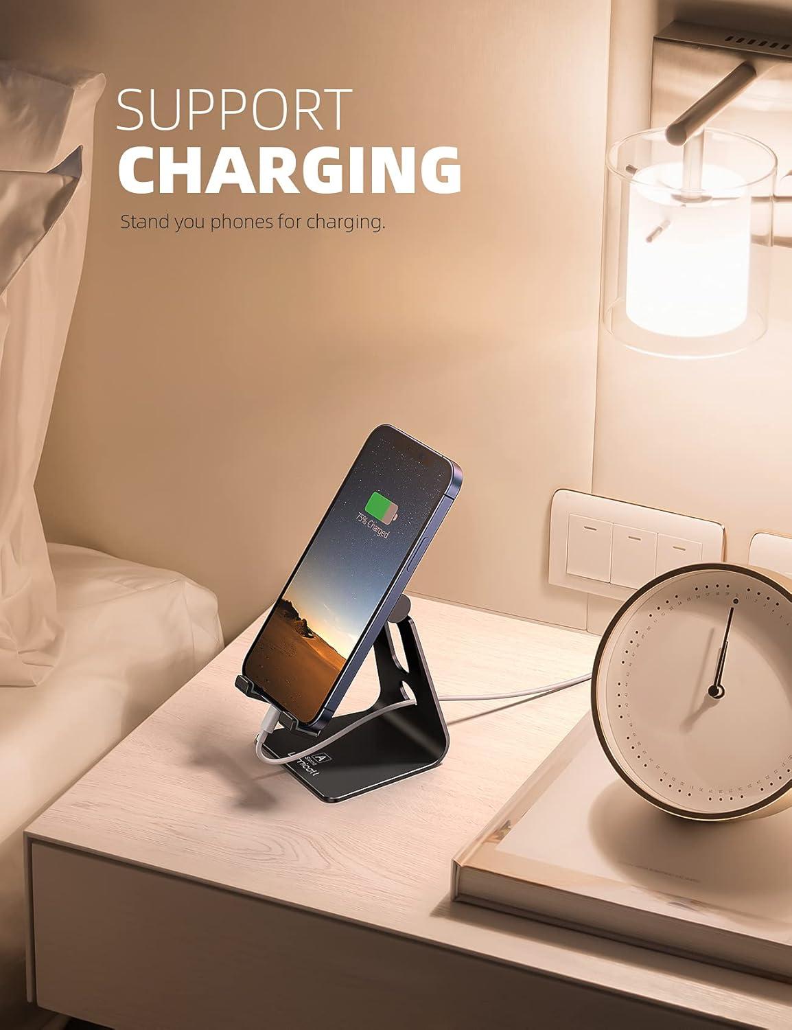 imageLamicall Adjustable Cell Phone Stand Desk Phone Holder Cradle Dock Compatible with iPhone 16 15 14 Plus Pro Pro Max 13 12 X XS48quot Phones Office Accessories All Android Smartphone BlackBlack