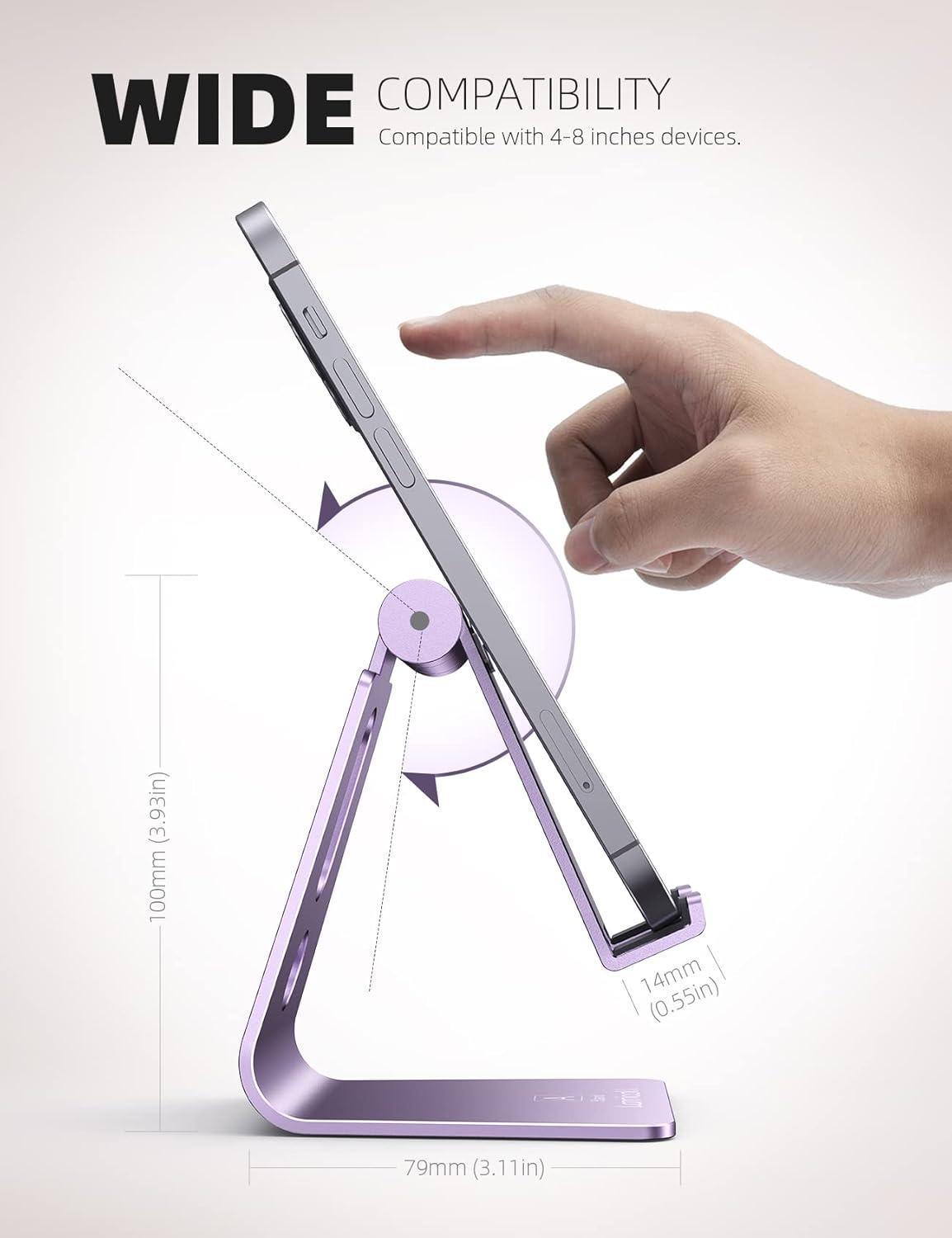 imageLamicall Adjustable Cell Phone Stand Desk Phone Holder Cradle Dock Compatible with iPhone 16 15 14 Plus Pro Pro Max 13 12 X XS48quot Phones Office Accessories All Android Smartphone Blackpurple