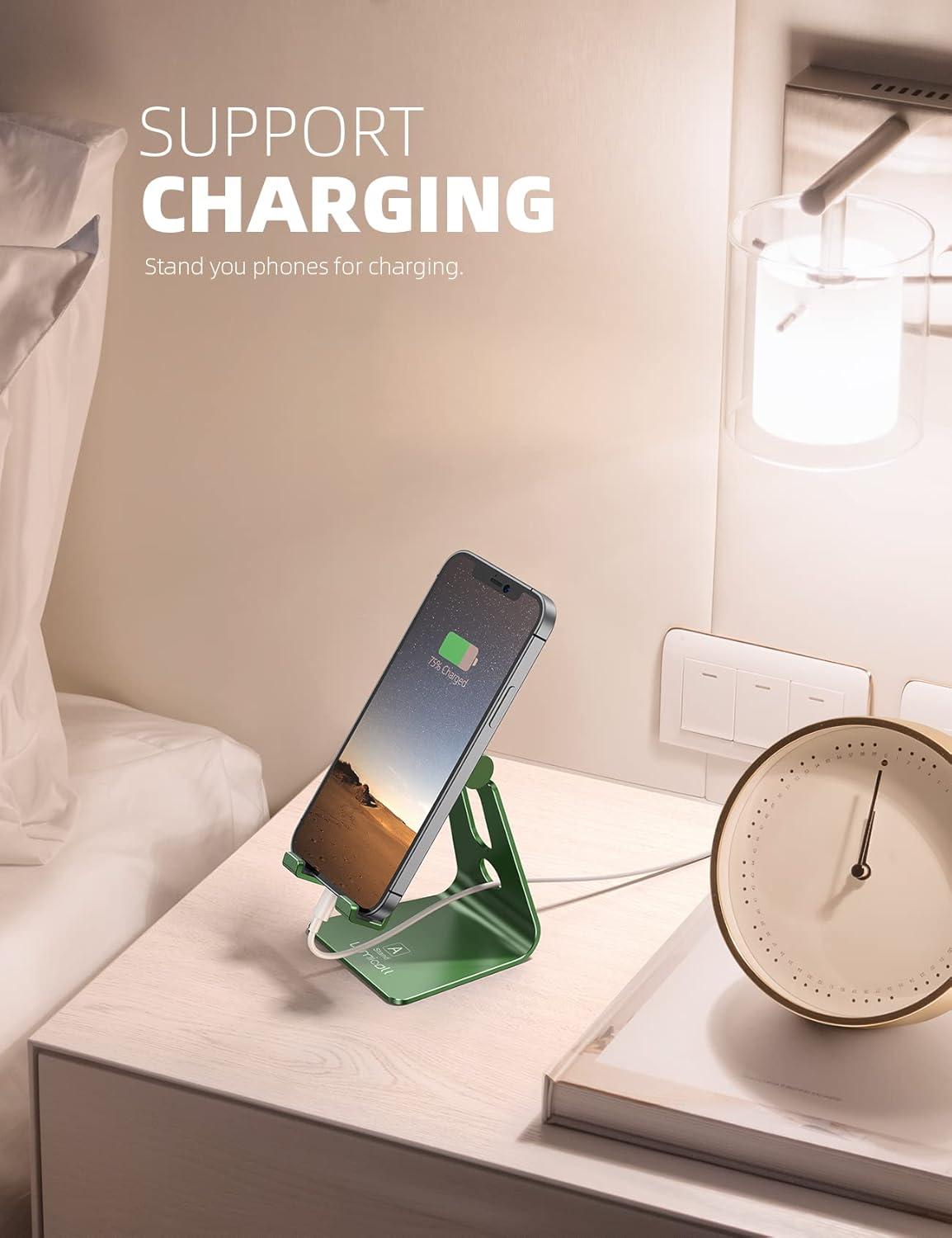 imageLamicall Adjustable Cell Phone Stand Desk Phone Holder Cradle Dock Compatible with iPhone 16 15 14 Plus Pro Pro Max 13 12 X XS48quot Phones Office Accessories All Android Smartphone Blackgreen