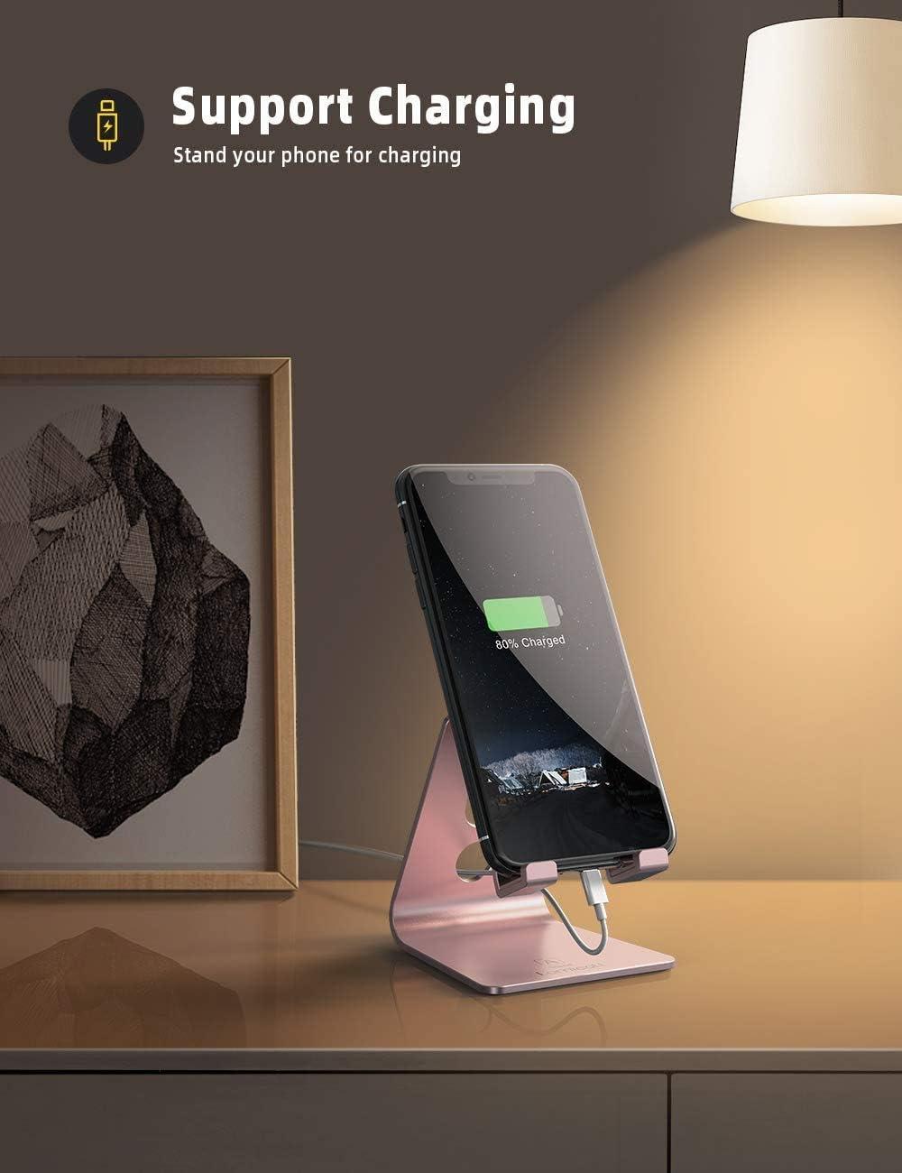 imageLamicall Adjustable Cell Phone Stand Desk Phone Holder Cradle Dock Compatible with iPhone 16 15 14 Plus Pro Pro Max 13 12 X XS48quot Phones Office Accessories All Android Smartphone BlackRose gold 2