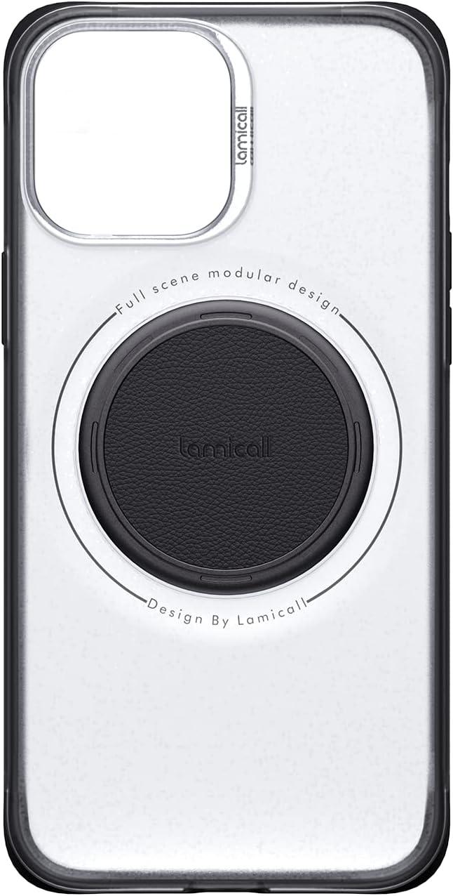imageLamicall All Lock Airbag Mobile Cell Phone Case for iPhone 14 Works with All Lock Mounts  Clear Frosted and Black14 61