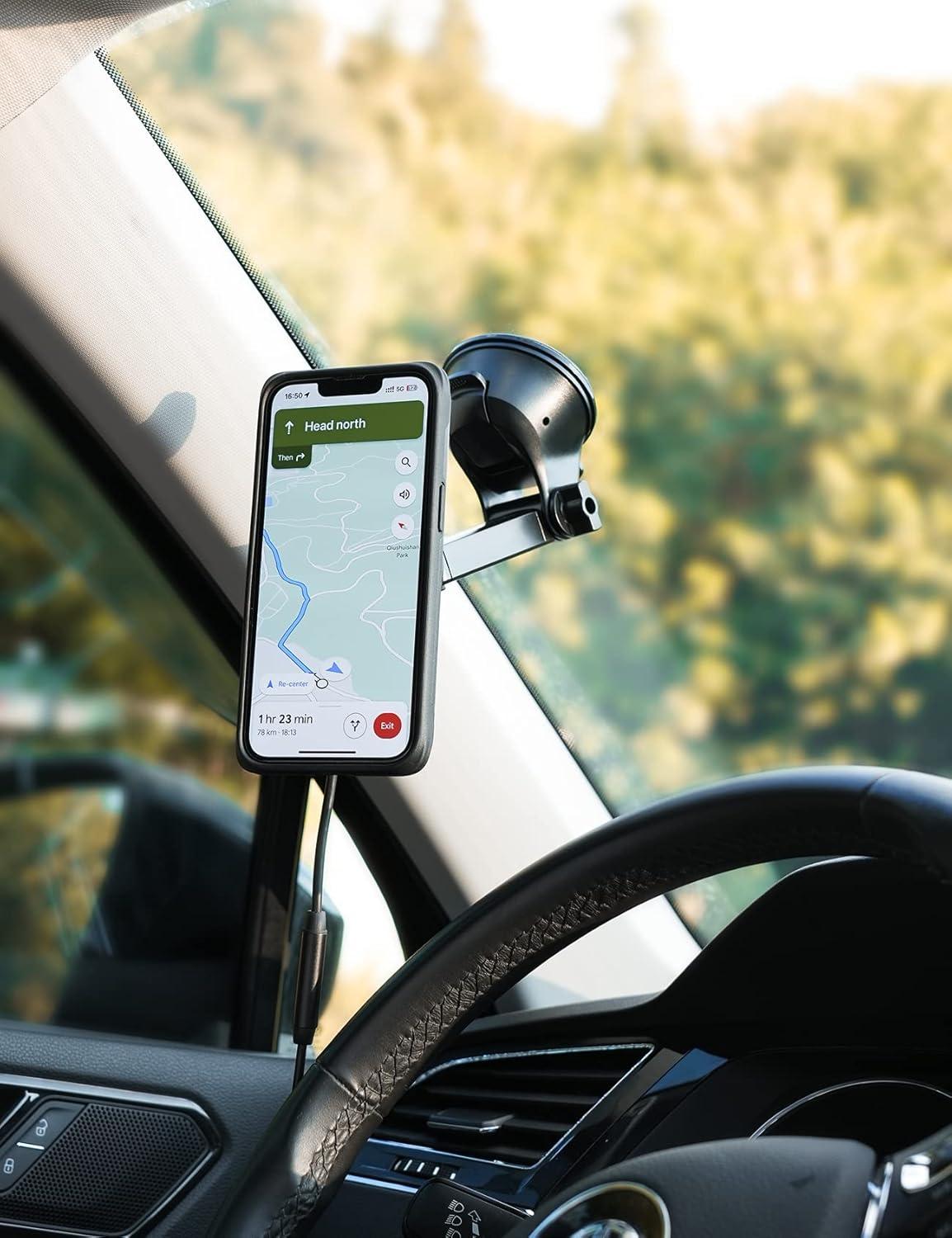 imageLamicall All Lock Car Wndshield Dashboard Suction Wireless Charging Phone MountUSBC Need Work with All Lock Airbag Case Not Included for iPhone or All Lock Phone Snap Adaptor Not Included