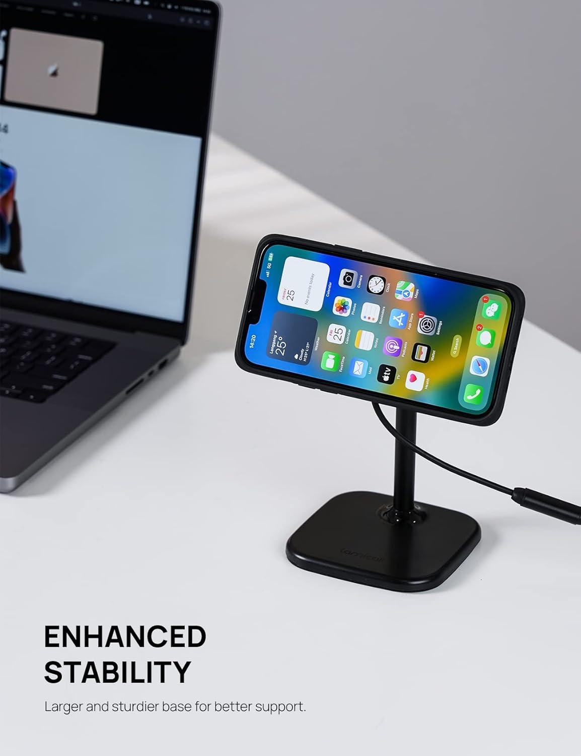 imageLamicall All Lock Desktop Magnetic Wireless Charging Phone MountUSBC Need Work with All Lock Airbag Case Not Included for iPhone or All Lock Universal Phone Snap Adaptor Not Included