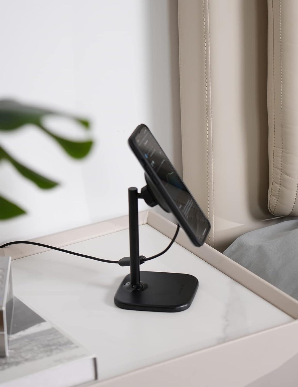 imageLamicall All Lock Desktop Magnetic Wireless Charging Phone MountUSBC Need Work with All Lock Airbag Case Not Included for iPhone or All Lock Universal Phone Snap Adaptor Not Included