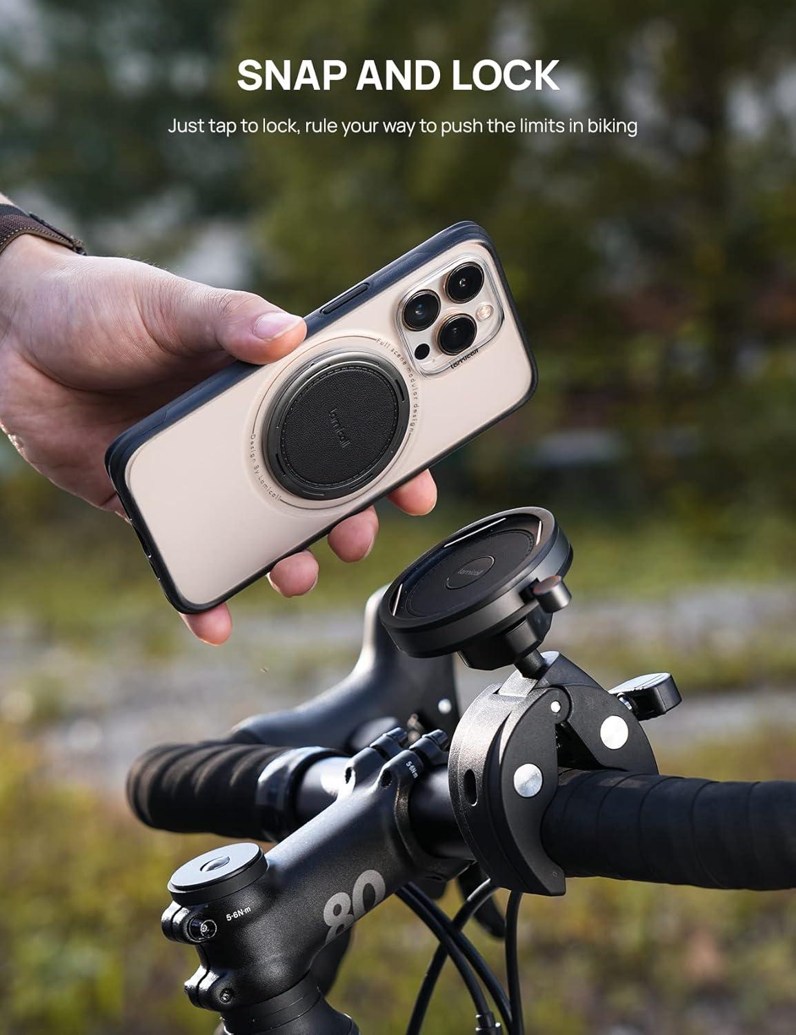 imageLamicall All Lock Scooter Motorcycle Bike Ebike Phone Mount Need Work with All Lock Airbag Case Not Included for iPhone or All Lock Universal Phone Snap Adaptor Not Included