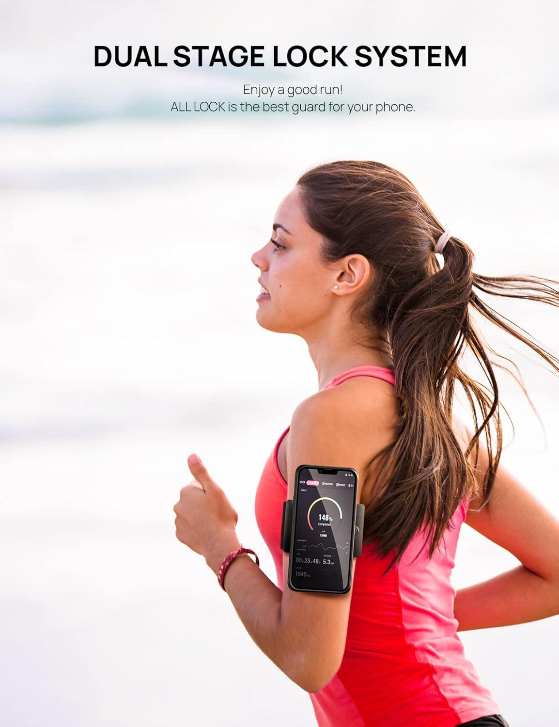 imageLamicall All Lock Sports Armband Mount for Running Walking Gym Session Need Work with All Lock Airbag Case Not Included for iPhone or All Lock Universal Phone Snap Adaptor Not Included