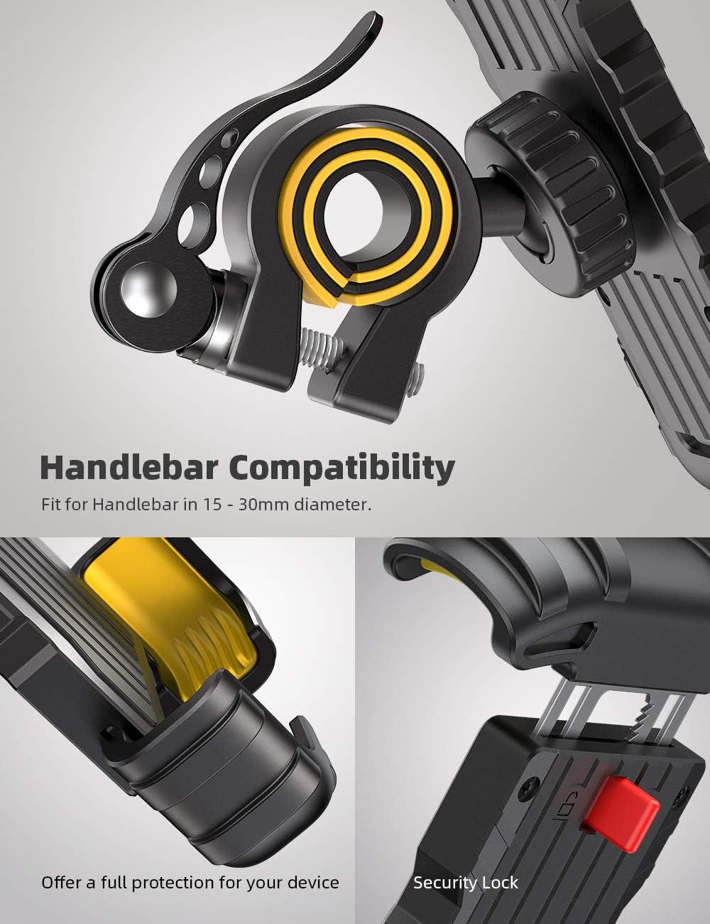 imageLamicall Bike Phone Holder Motorcycle Mount  Motorcycle Phone Holder Handlebar Cell Phone Clamp Scooter Phone Clip for iPhone 16 Pro MaxPlus 15 Pro Max S10 S20 More 47quot to 68quot SmartphonesYellow