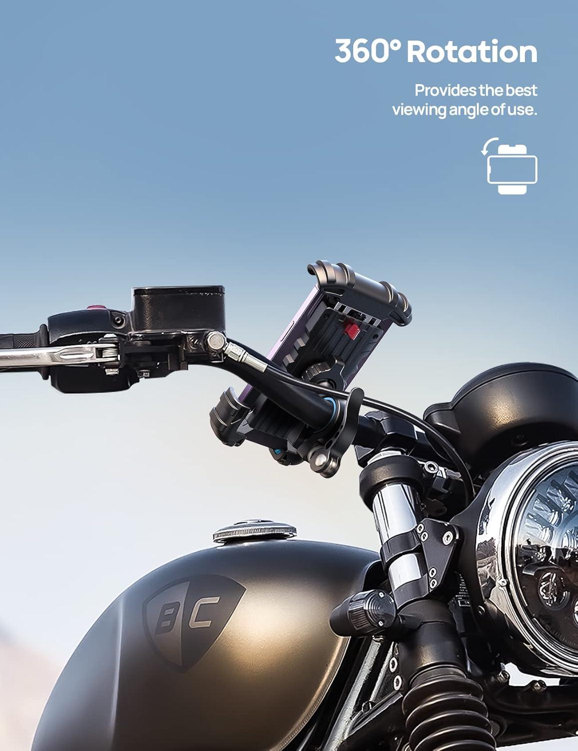 imageLamicall Bike Phone Holder Motorcycle Mount  Motorcycle Phone Holder Handlebar Cell Phone Clamp Scooter Phone Clip for iPhone 16 Pro MaxPlus 15 Pro Max S10 S20 More 47quot to 68quot SmartphonesBlue