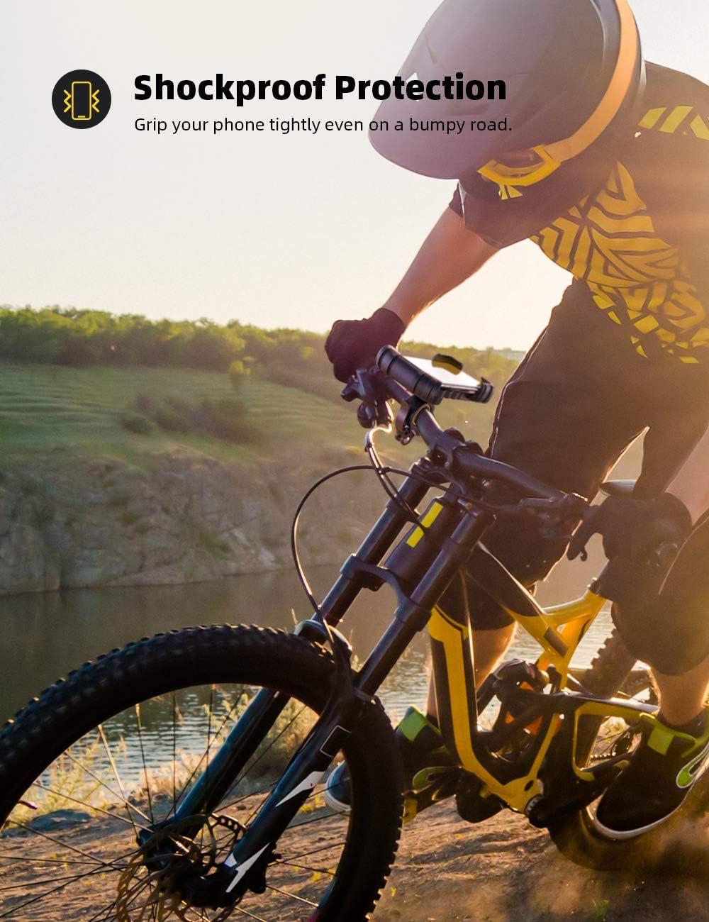 imageLamicall Bike Phone Holder Motorcycle Mount  Motorcycle Phone Holder Handlebar Cell Phone Clamp Scooter Phone Clip for iPhone 16 Pro MaxPlus 15 Pro Max S10 S20 More 47quot to 68quot SmartphonesYellow