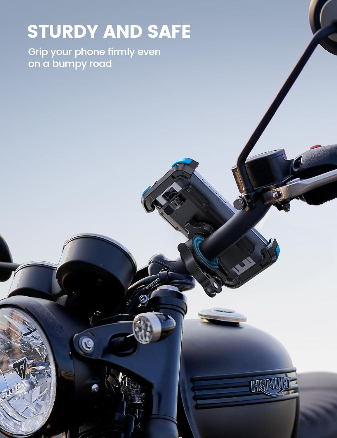 imageLamicall Bike Phone Mount Holder  Motorcycle Phone Mount Adjustable Cell Phone Holder Bicycle Scooter Handlebar Cradle Clip for iPhone 16 Pro MaxPlus iPhone 15 Plus iPhone 14 and 4768quot PhoneBlue