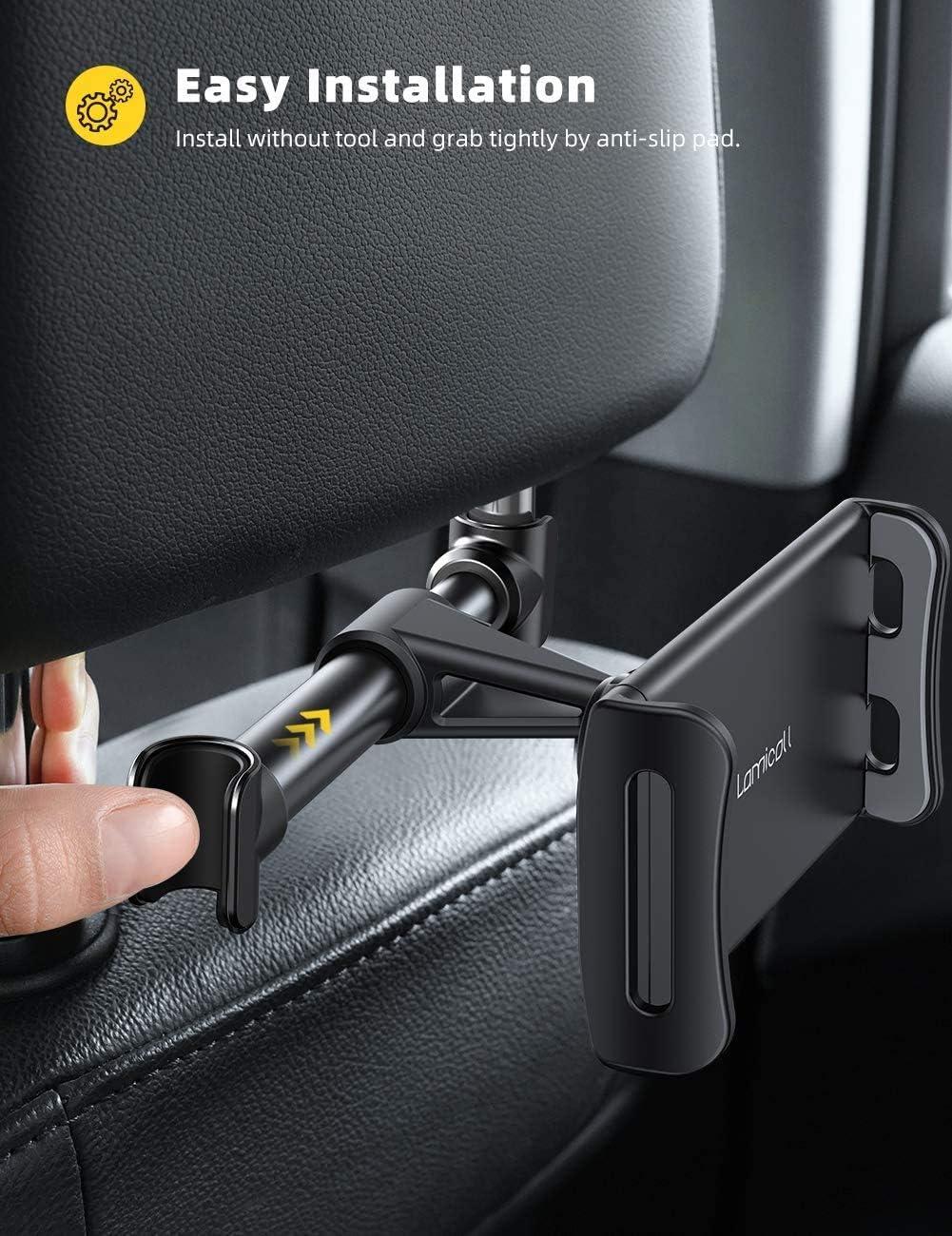 imageLamicall Car Headrest Mount Tablet Headrest Holder  Stand Cradle Compatible with iPad Pro Air Mini Galaxy Tabs Other 47105quot Cellphones and Tablets  BlackBlack