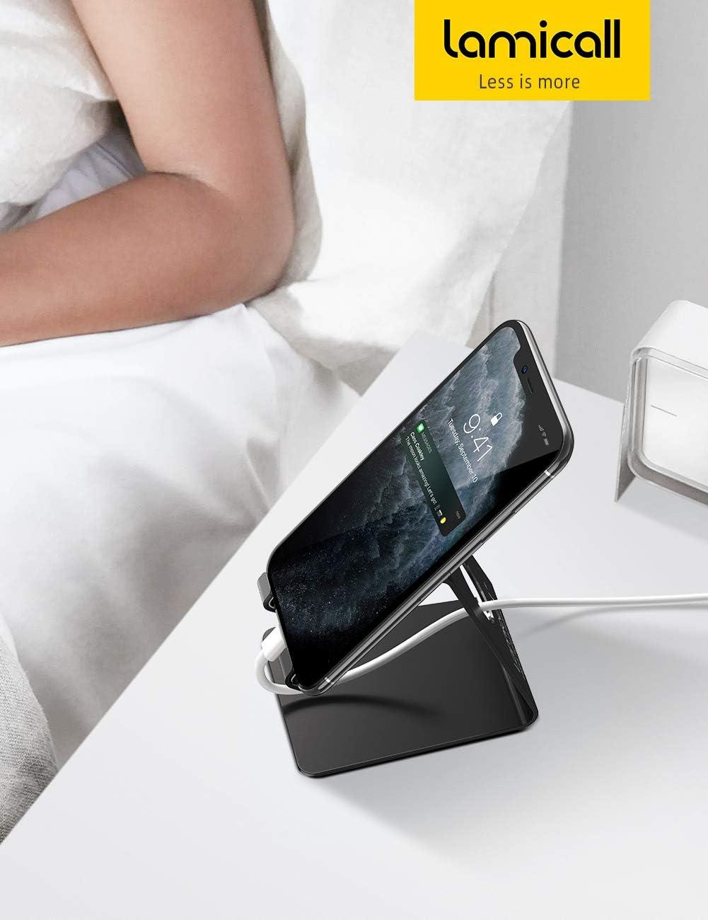 imageLamicall Cell Phone Stand Phone Dock Cradle Holder Stand for Office Desk  BlackBlack