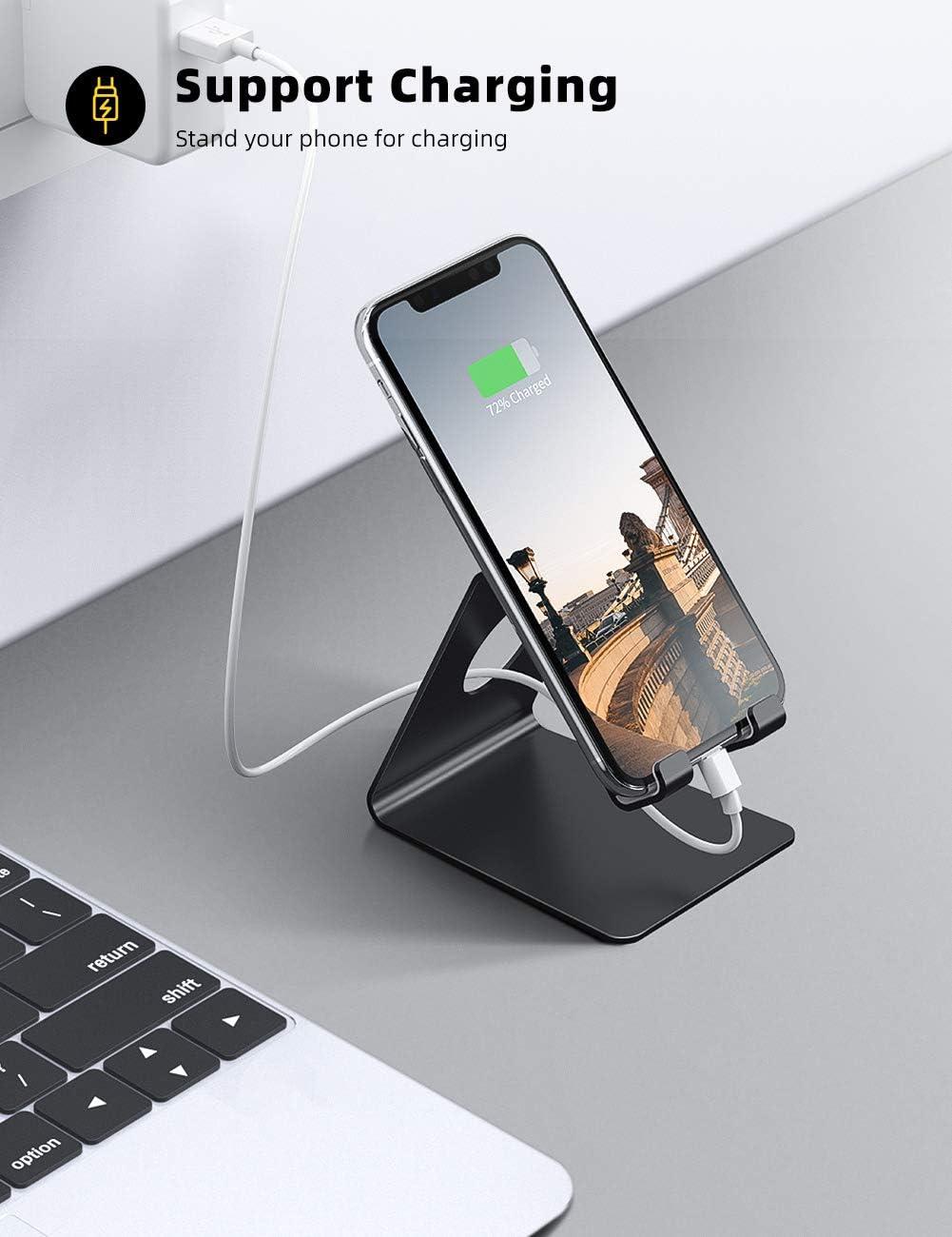 imageLamicall Cell Phone Stand Phone Dock Cradle Holder Stand for Office Desk  BlackBlack