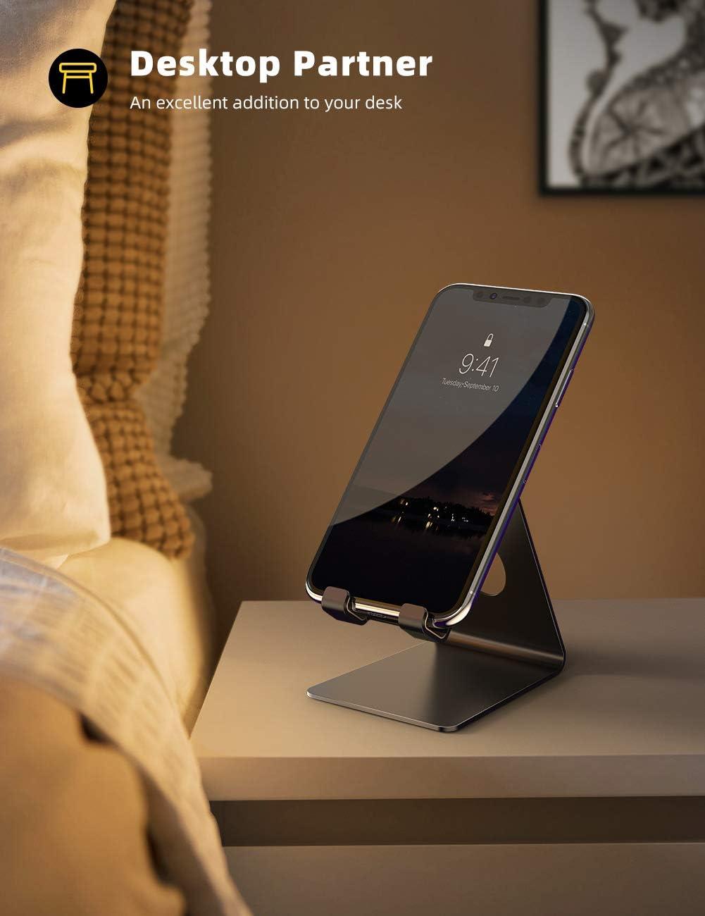 imageLamicall Cell Phone Stand Phone Dock Cradle Holder Stand for Office Desk  BlackBlack
