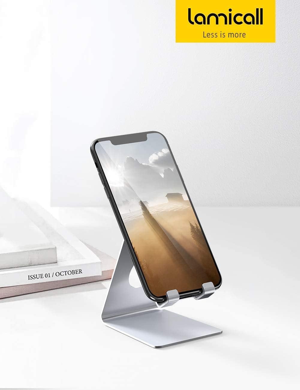 imageLamicall Cell Phone Stand Phone Dock Cradle Holder Stand for Office Desk  BlackSliver