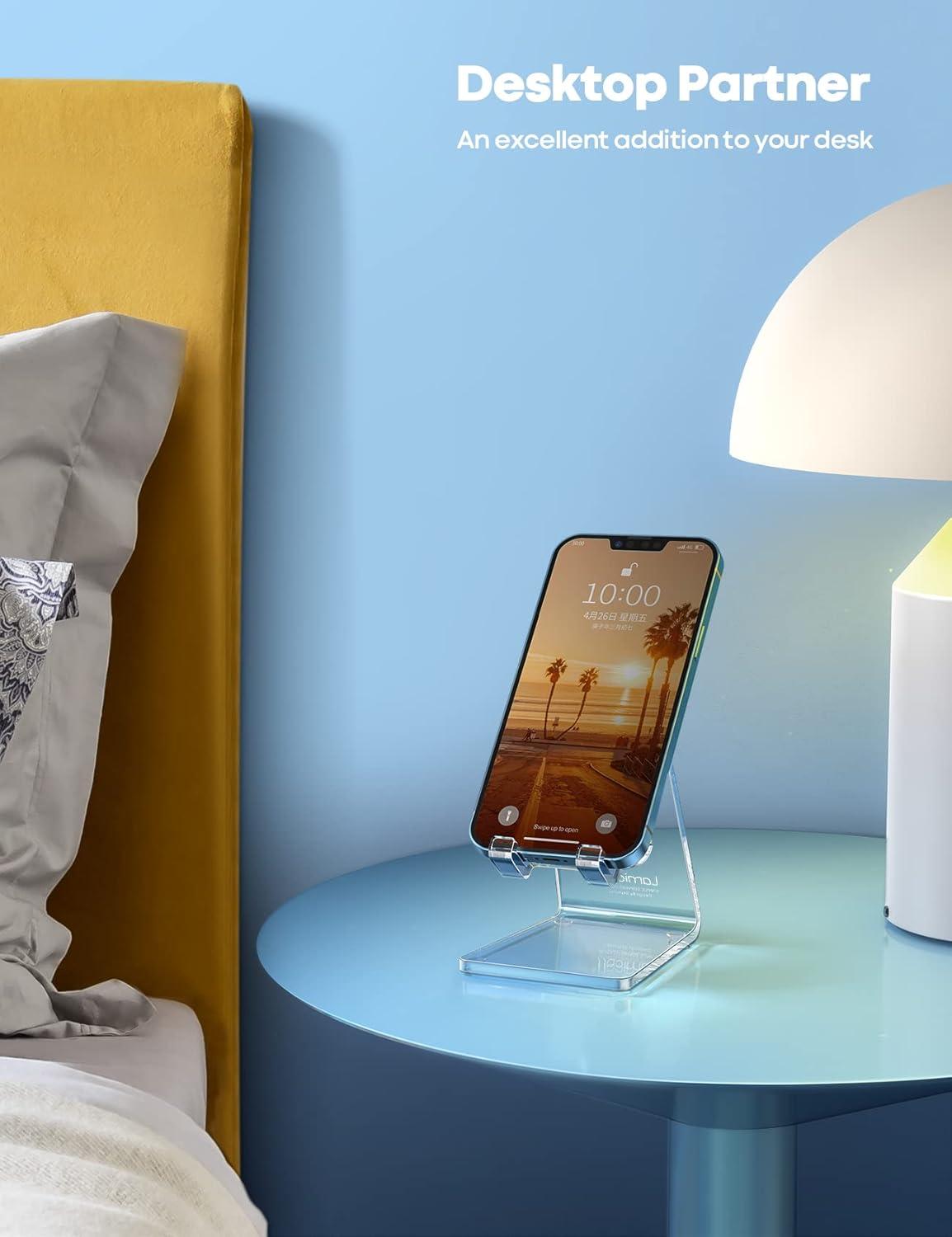 imageLamicall Cell Phone Stand Phone Dock Cradle Holder Stand for Office Desk  Blackclear