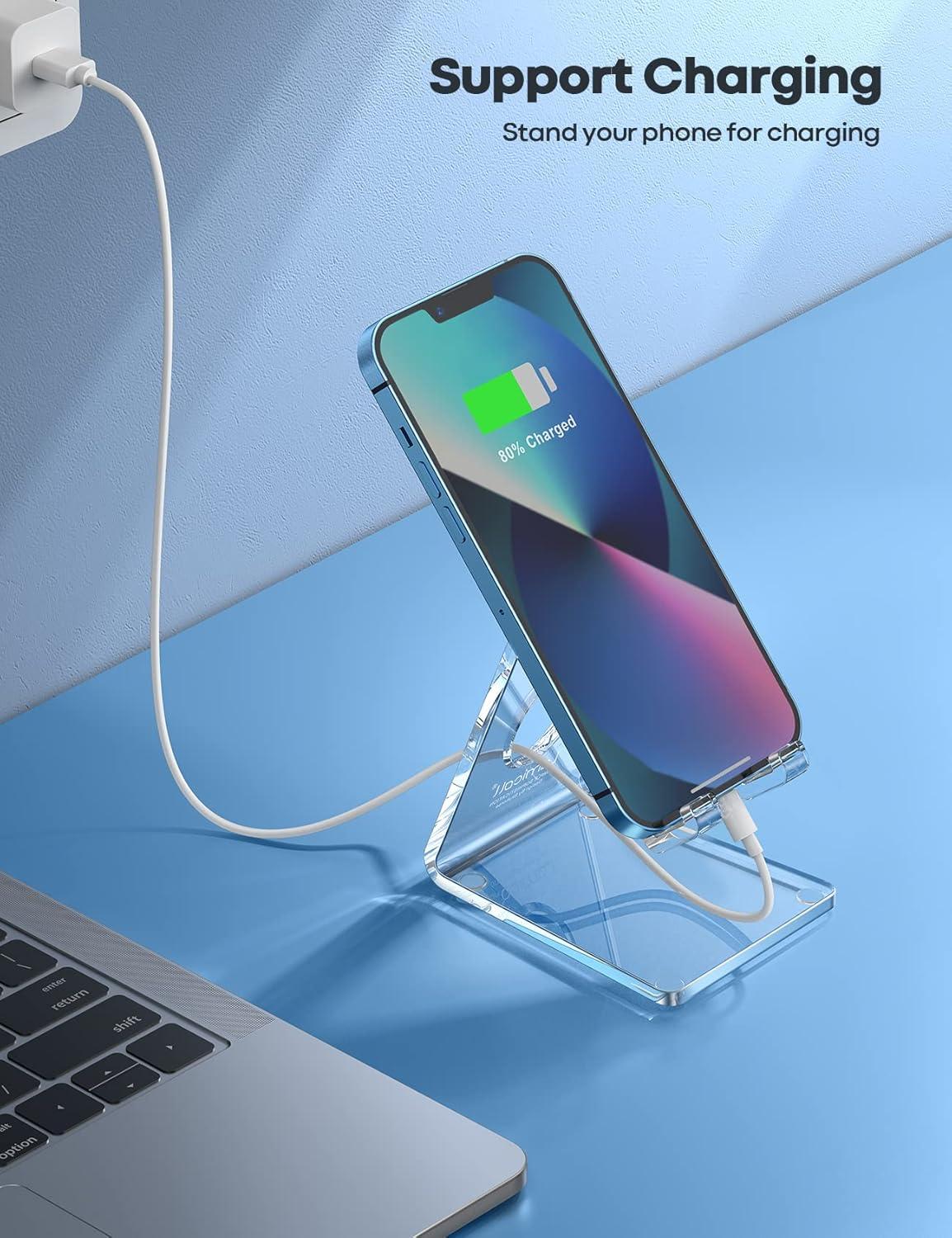 imageLamicall Cell Phone Stand Phone Dock Cradle Holder Stand for Office Desk  Blackclear