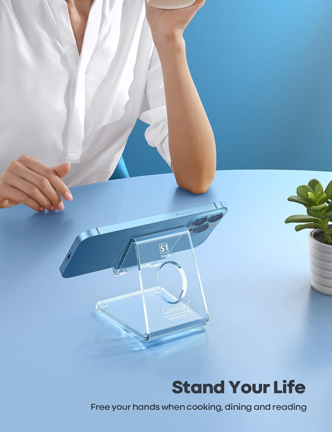 imageLamicall Cell Phone Stand Phone Dock Cradle Holder Stand for Office Desk  Blackclear