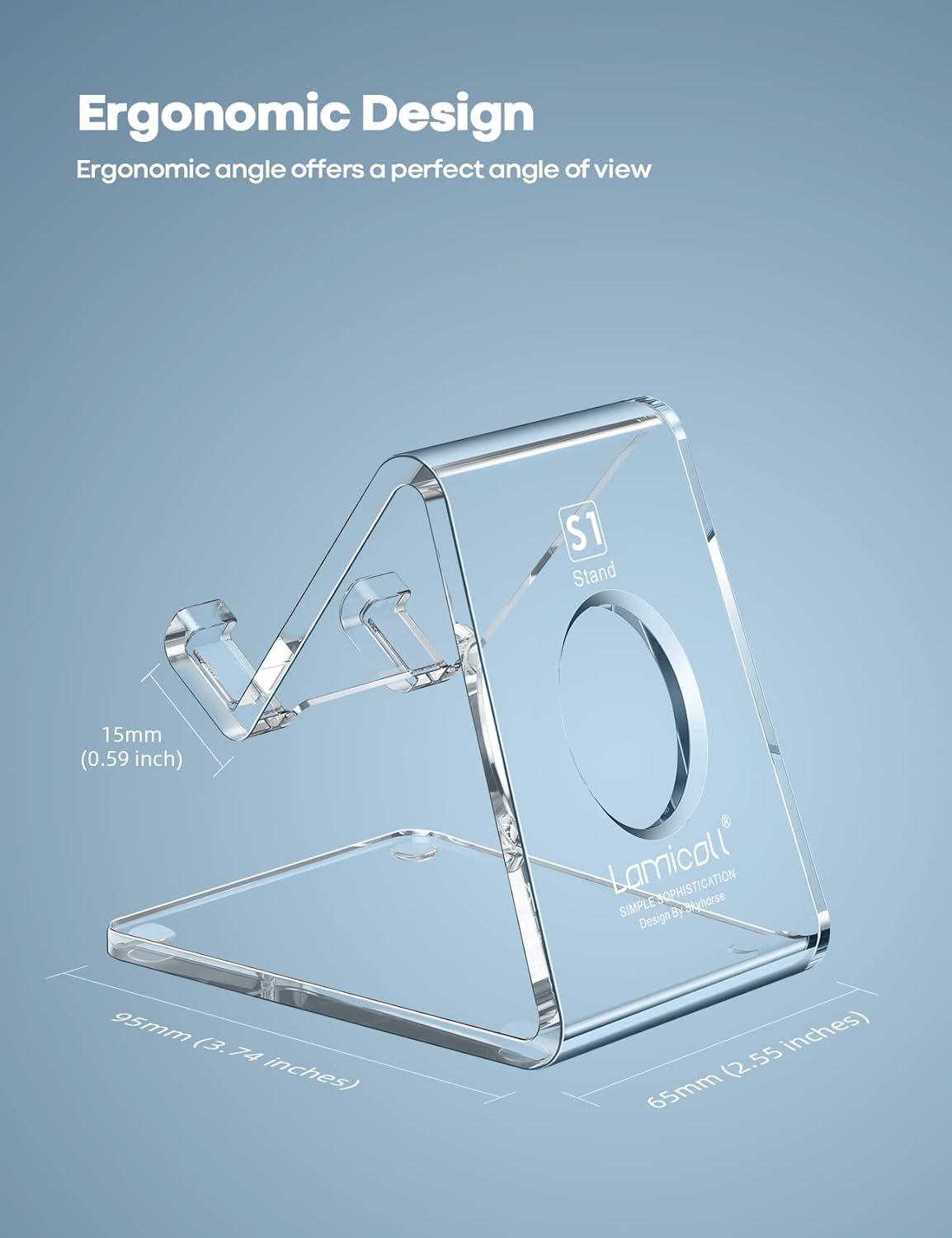 imageLamicall Cell Phone Stand Phone Dock Cradle Holder Stand for Office Desk  Blackclear
