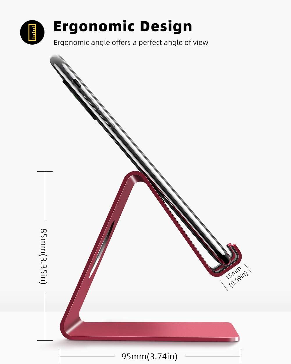 imageLamicall Cell Phone Stand Phone Dock Cradle Holder Stand for Office Desk  Blackdred