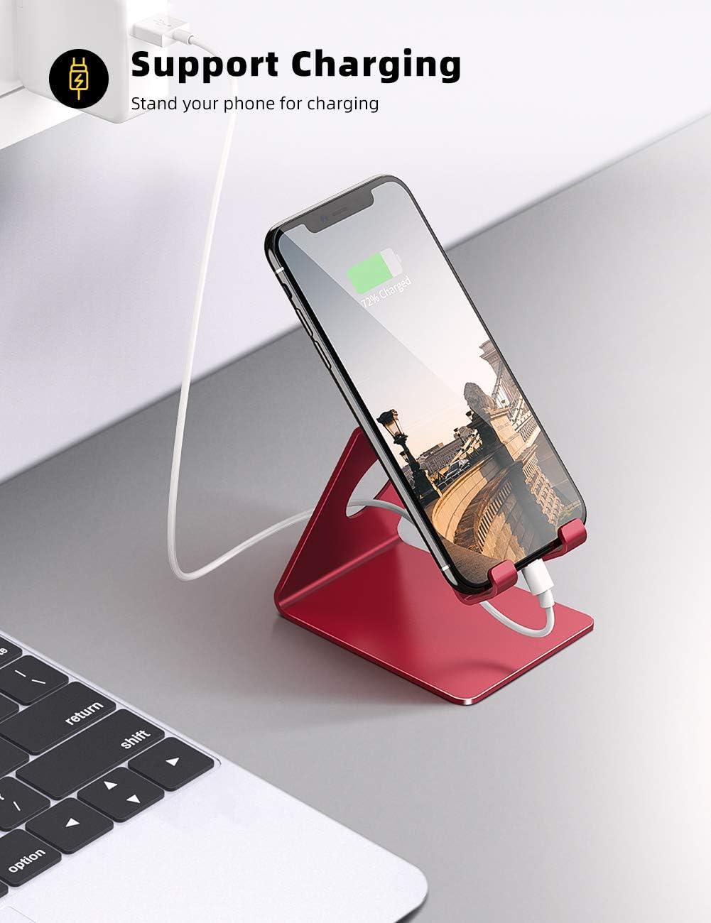 imageLamicall Cell Phone Stand Phone Dock Cradle Holder Stand for Office Desk  Blackdred