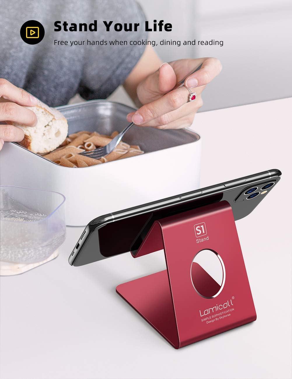 imageLamicall Cell Phone Stand Phone Dock Cradle Holder Stand for Office Desk  Blackdred