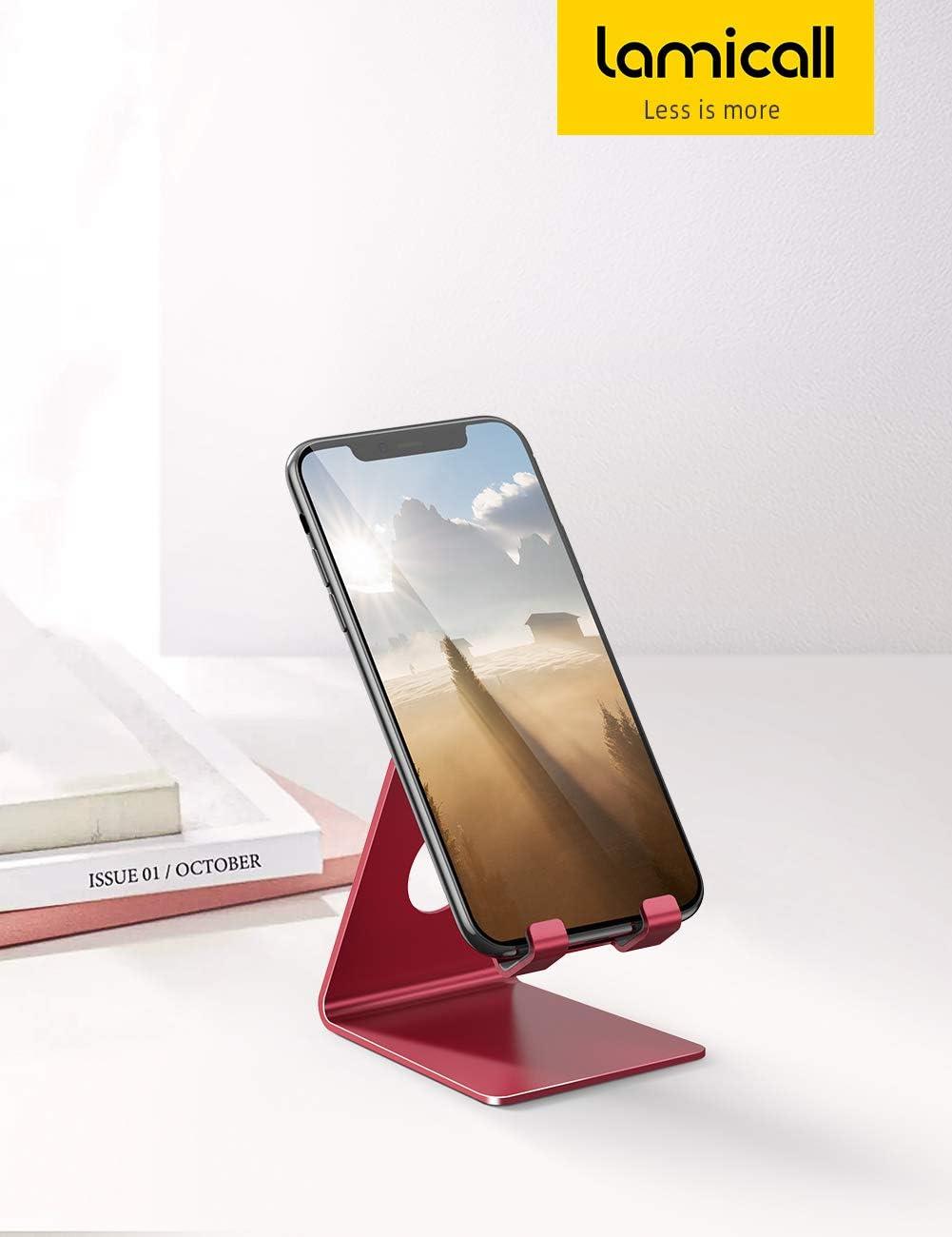 imageLamicall Cell Phone Stand Phone Dock Cradle Holder Stand for Office Desk  Blackdred