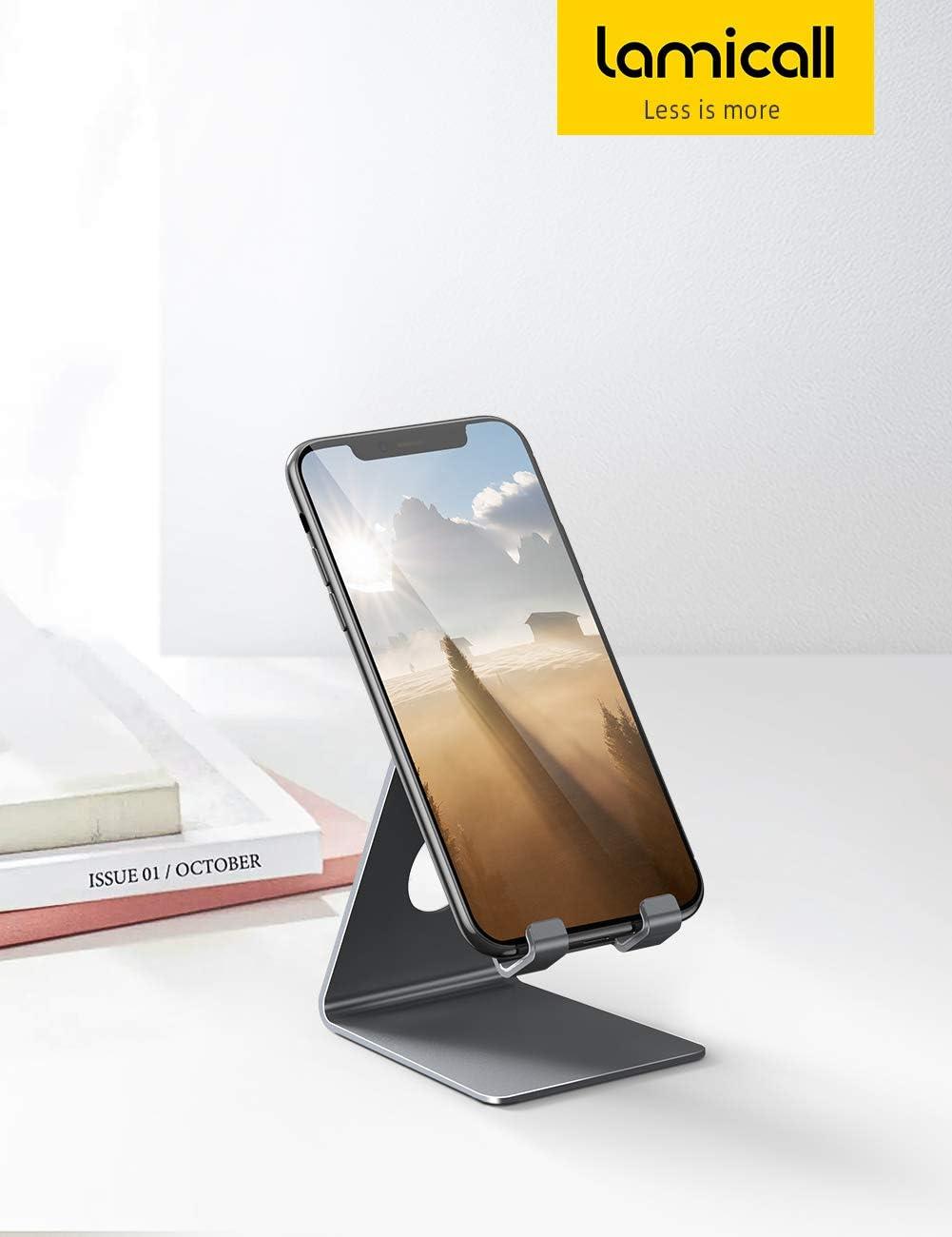 imageLamicall Cell Phone Stand Phone Dock Cradle Holder Stand for Office Desk  Blackgrey