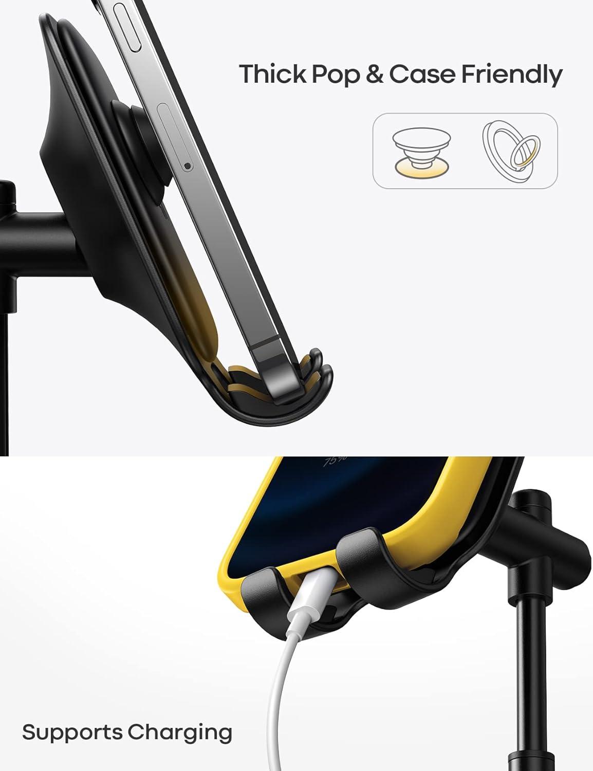 imageLamicall Cell Phone Stand Phone Holder  Height Angle Adjustable Mobile Phone Stand for Desk Office Compatible with iPhone 14 Plus 13 Pro Pro Max Mini 12 11 X Xr XS 410quot Cellphone ampamp Tablet
