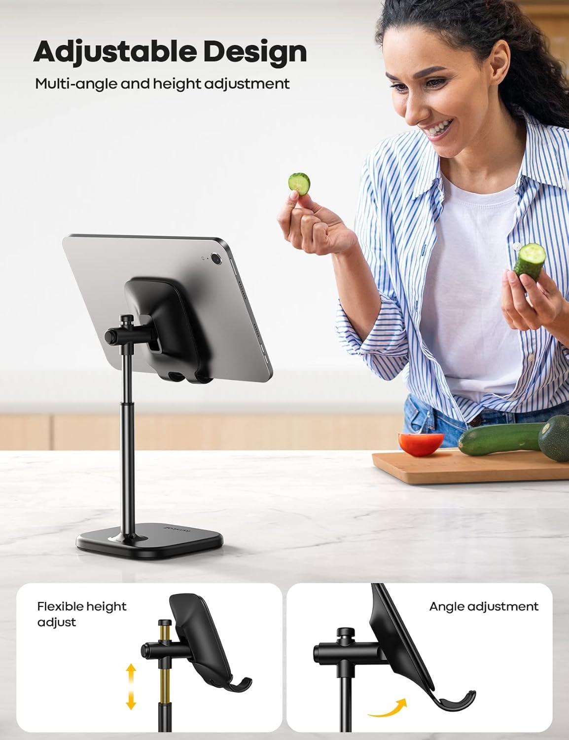 imageLamicall Cell Phone Stand Phone Holder  Height Angle Adjustable Mobile Phone Stand for Desk Office Compatible with iPhone 14 Plus 13 Pro Pro Max Mini 12 11 X Xr XS 410quot Cellphone ampamp Tablet