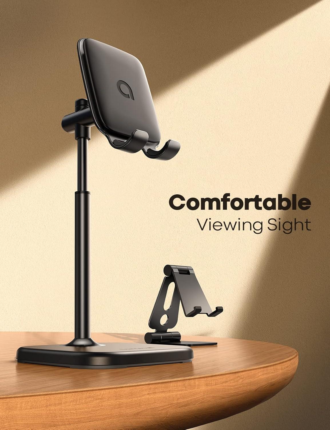 imageLamicall Cell Phone Stand Phone Holder  Height Angle Adjustable Mobile Phone Stand for Desk Office Compatible with iPhone 14 Plus 13 Pro Pro Max Mini 12 11 X Xr XS 410quot Cellphone ampamp Tablet