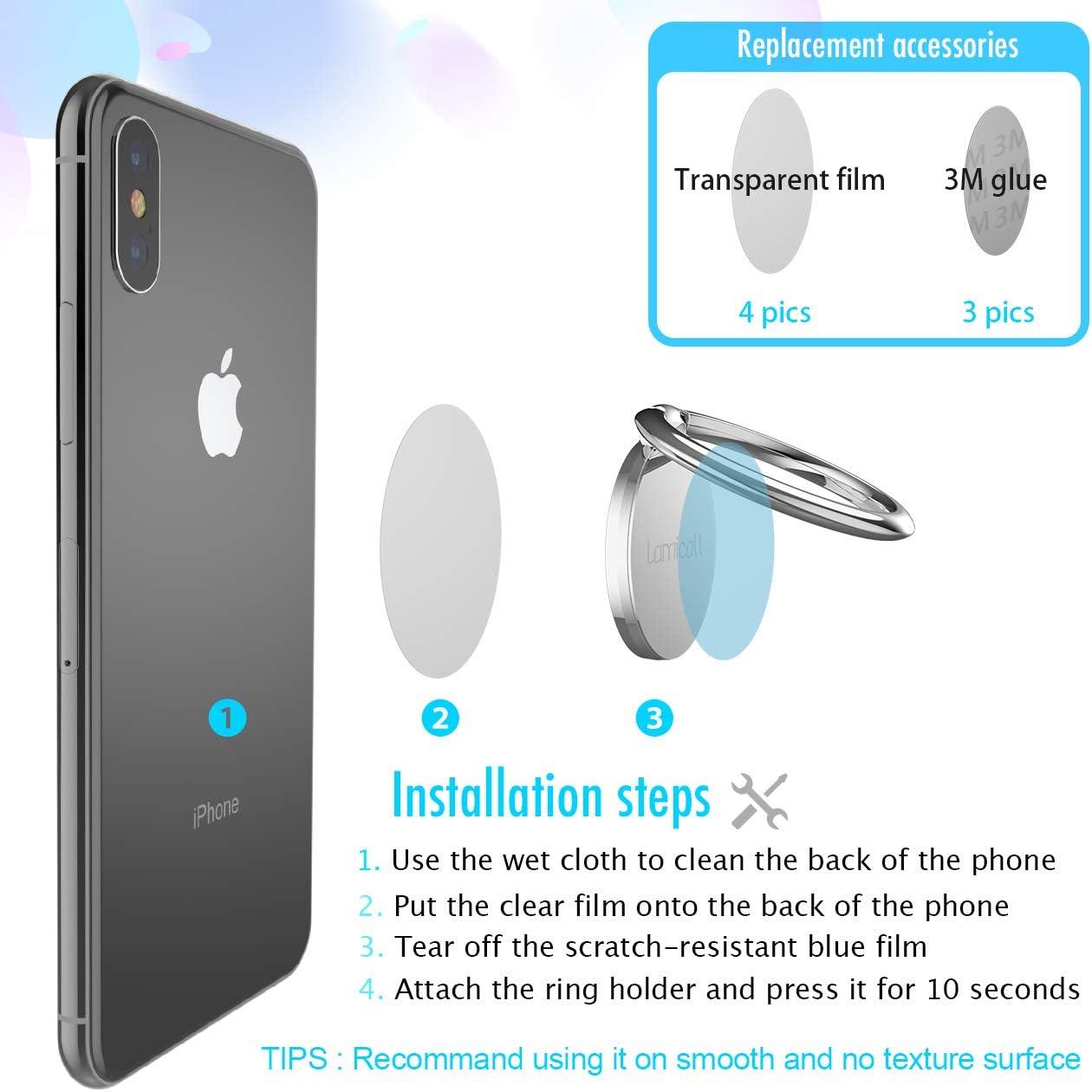 imageLamicall Rose Gold Cell Phone Ring Universal Cell Phone Finger Grip Holder Mothers Day for Mother Compatible with iPhon 16 15 Pro Max XR X Galaxy S25 S24 All Android Smartphone Accessories1Sliver
