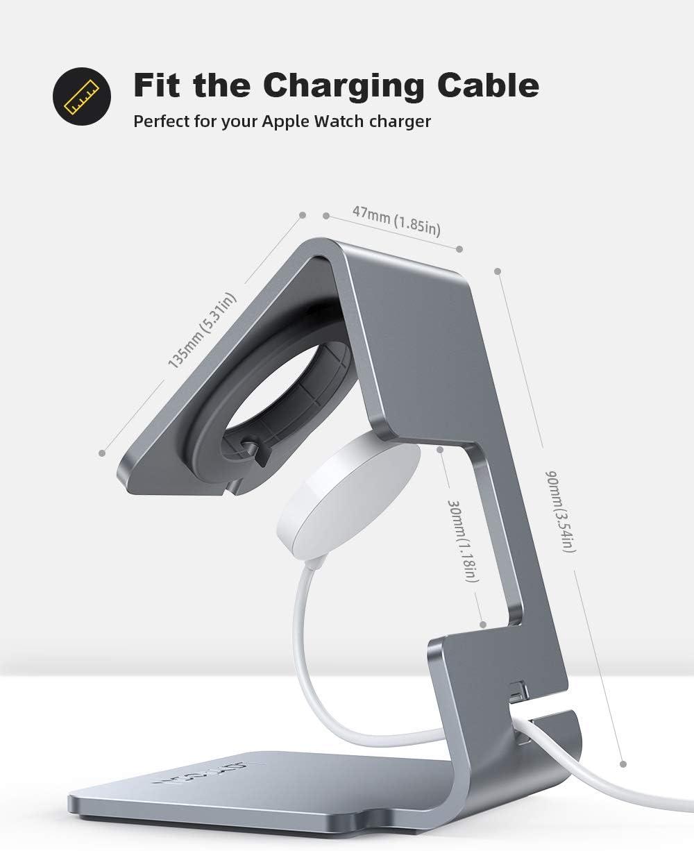 imageLamicall Watch Stand for Apple Watch Magnetic Fast Charger  Desk Charging Stand Holder Dock for Apple iWatch Series SE 10 9 8 7 6 5 4 3 2 1 Series Ultra49mm 46mm 45mm 44mm 42mm 41mm 40mm 38mm3Grey