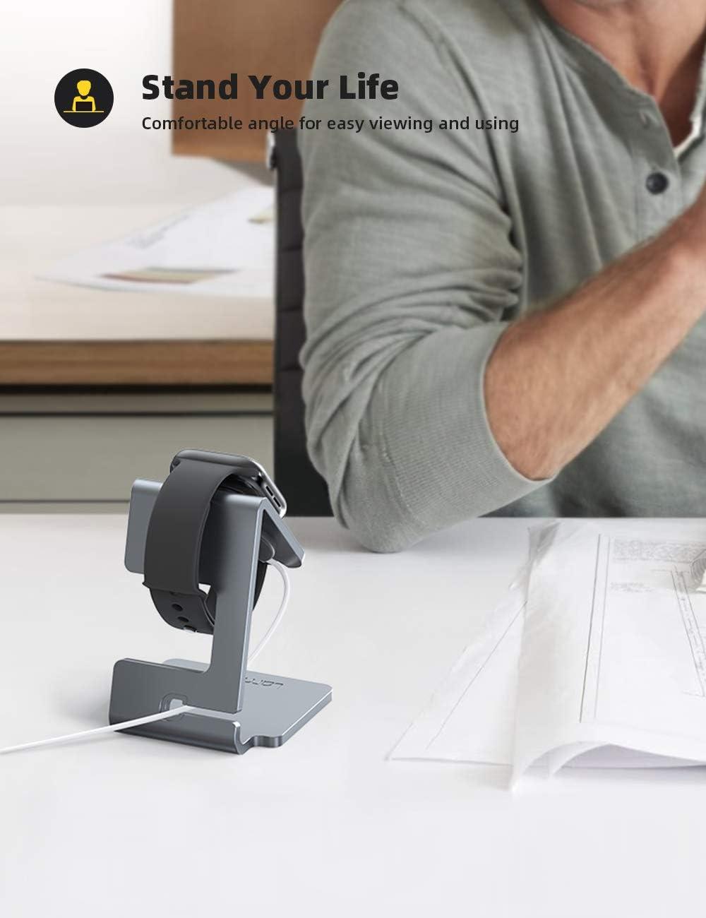 imageLamicall Watch Stand for Apple Watch Magnetic Fast Charger  Desk Charging Stand Holder Dock for Apple iWatch Series SE 10 9 8 7 6 5 4 3 2 1 Series Ultra49mm 46mm 45mm 44mm 42mm 41mm 40mm 38mm3Grey
