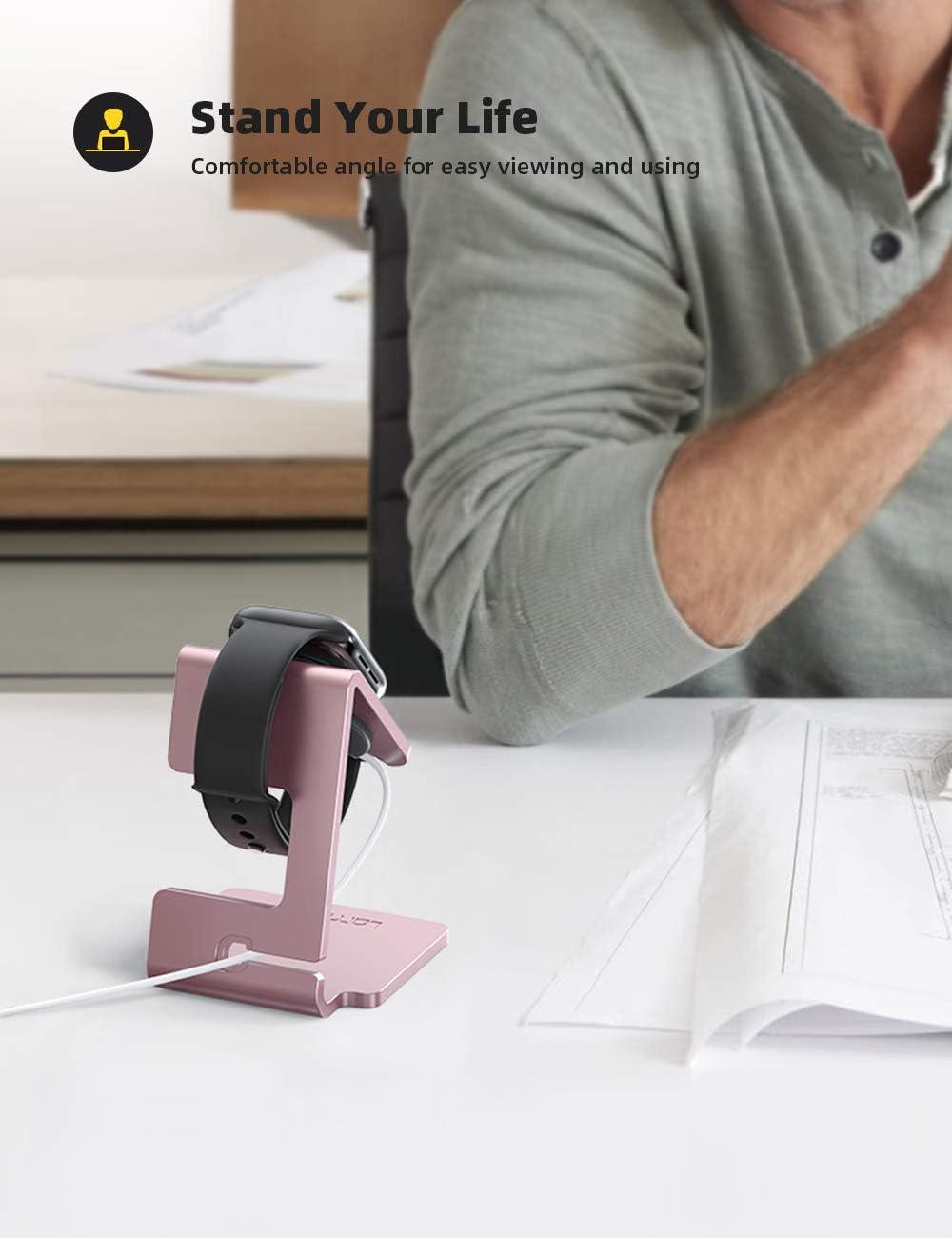 imageLamicall Watch Stand for Apple Watch Magnetic Fast Charger  Desk Charging Stand Holder Dock for Apple iWatch Series SE 10 9 8 7 6 5 4 3 2 1 Series Ultra49mm 46mm 45mm 44mm 42mm 41mm 40mm 38mmRose Gold