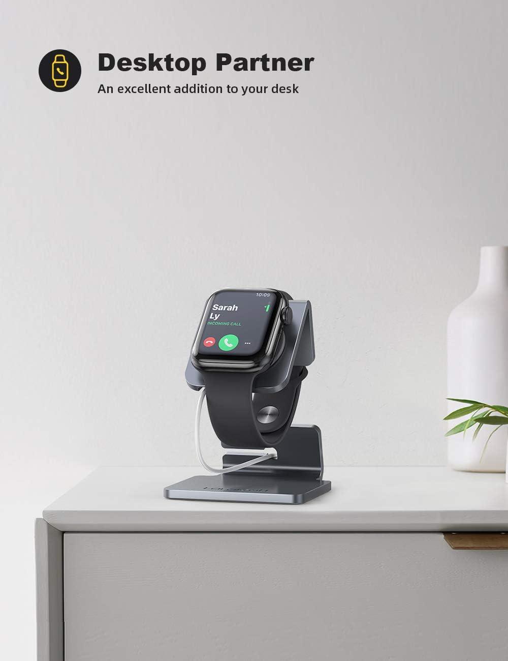 imageLamicall Watch Stand for Apple Watch Magnetic Fast Charger  Desk Charging Stand Holder Dock for Apple iWatch Series SE 10 9 8 7 6 5 4 3 2 1 Series Ultra49mm 46mm 45mm 44mm 42mm 41mm 40mm 38mm3Grey
