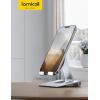 imageLamicall Aluminum Metal Adjustable Cell Phone Stand Desk  Heavy Duty Metal Foldable Desktop Phone Holder Cradle Dock for iPhone 16 15 14 Plus Pro Pro Max 13 12 X XS411 Phone SliverSliver