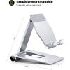 imageLamicall Aluminum Metal Adjustable Cell Phone Stand Desk  Heavy Duty Metal Foldable Desktop Phone Holder Cradle Dock for iPhone 16 15 14 Plus Pro Pro Max 13 12 X XS411 Phone SliverSliver