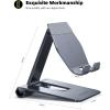 imageLamicall Aluminum Metal Adjustable Cell Phone Stand Desk  Heavy Duty Metal Foldable Desktop Phone Holder Cradle Dock for iPhone 16 15 14 Plus Pro Pro Max 13 12 X XS411 Phone SliverGrey