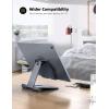 imageLamicall Aluminum Metal Adjustable Cell Phone Stand Desk  Heavy Duty Metal Foldable Desktop Phone Holder Cradle Dock for iPhone 16 15 14 Plus Pro Pro Max 13 12 X XS411 Phone SliverGrey