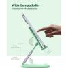 imageLamicall Cell Phone Stand for Desk  Height Adjustable Foldable Mobile Phone Holder Portable Stand for iPhone 16 15 14 13 12 11 Pro Max Plus Galaxy S25 S24 All Cellphones Office AccessoriesLight Green