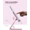 imageLamicall Cell Phone Stand for Desk  Height Adjustable Foldable Mobile Phone Holder Portable Stand for iPhone 16 15 14 13 12 11 Pro Max Plus Galaxy S25 S24 All Cellphones Office AccessoriesPink