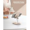 imageLamicall Cell Phone Stand for Desk  Height Adjustable Foldable Mobile Phone Holder Portable Stand for iPhone 16 15 14 13 12 11 Pro Max Plus Galaxy S25 S24 All Cellphones Office AccessoriesKhaki